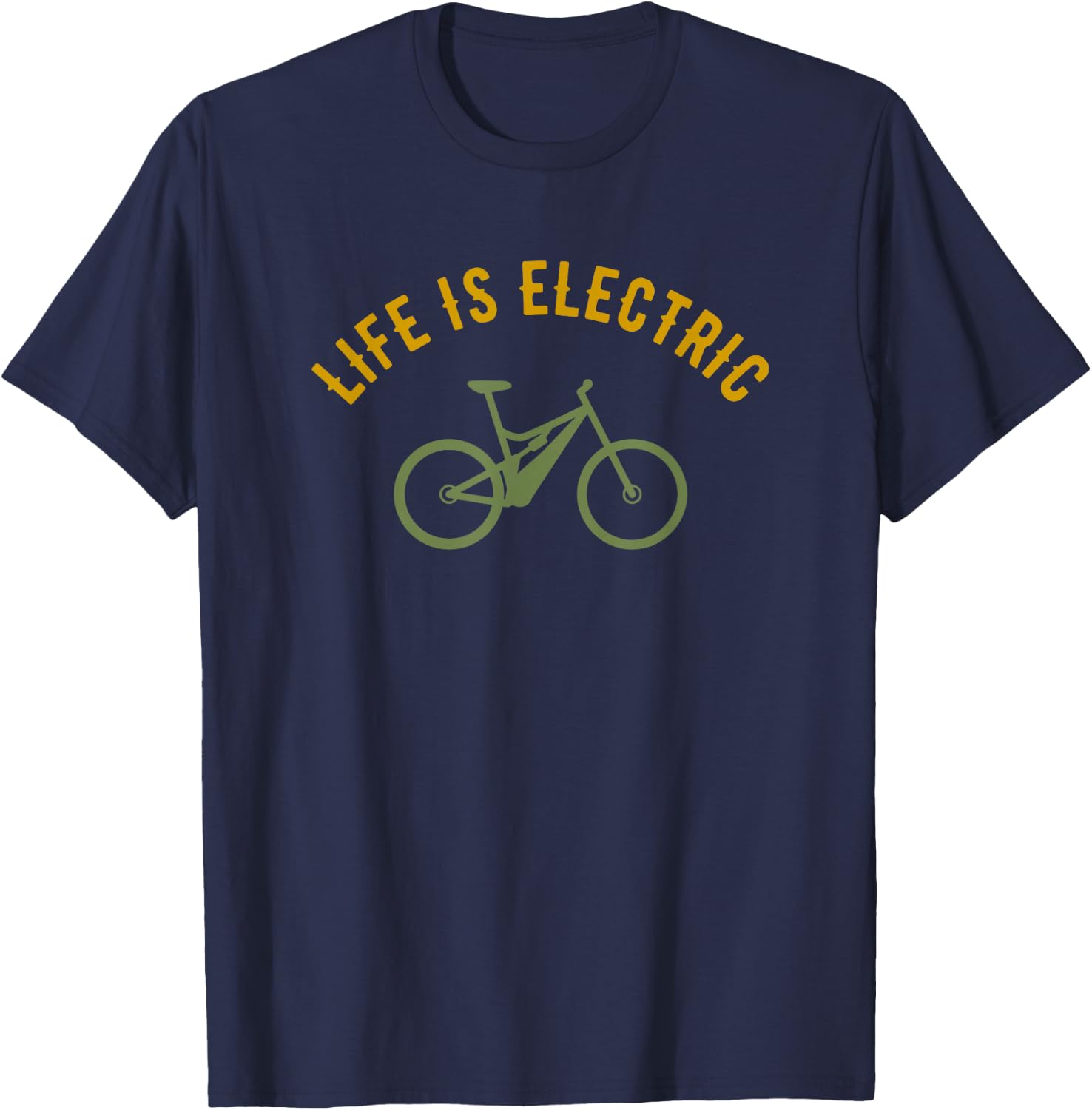 Life is Electric E-Bike T-Shirt - T-Shirt | Navy