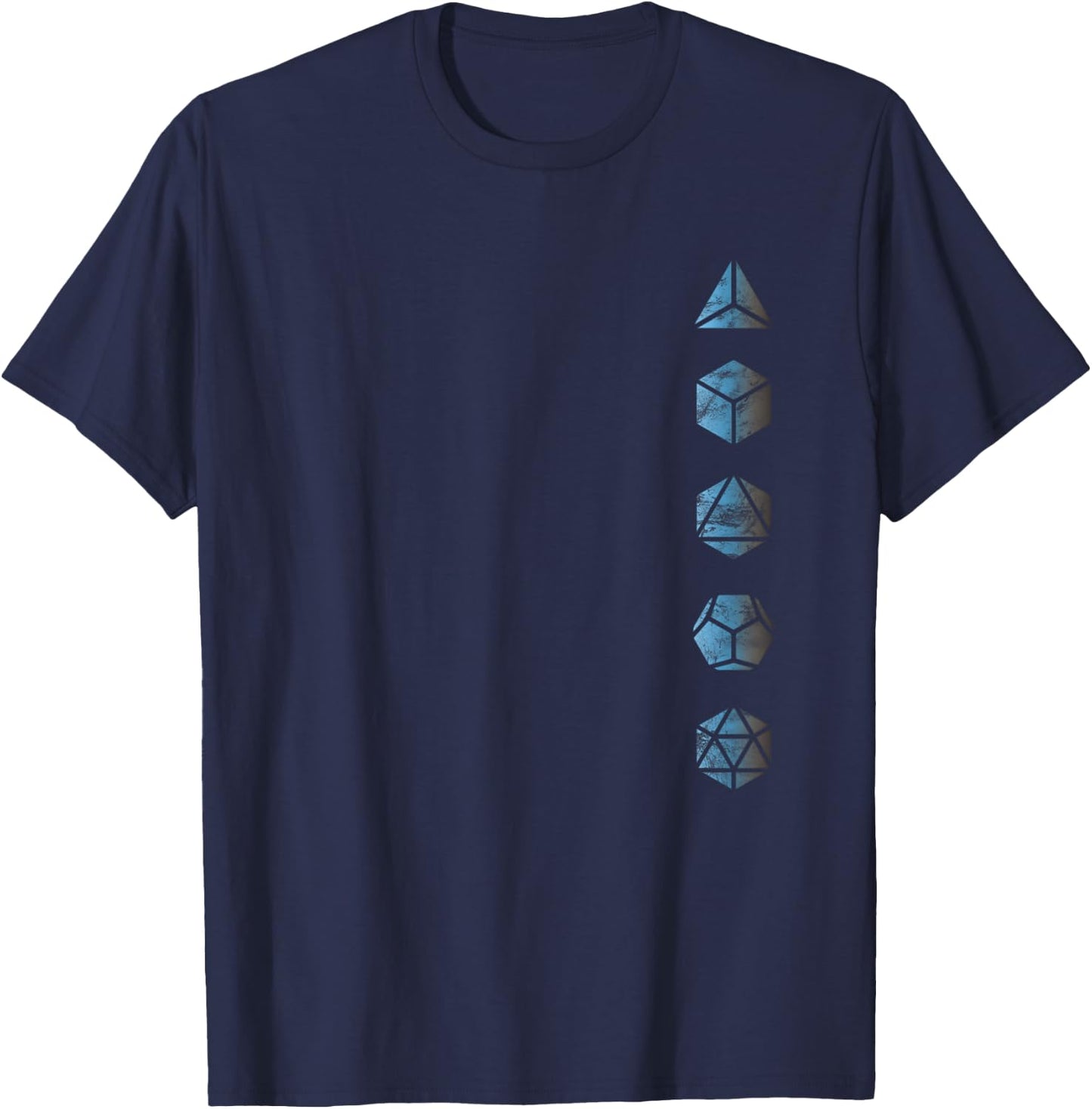 Platonic solids mathematics geometry symbol polyhedron T-Shirt - T-Shirt | Navy