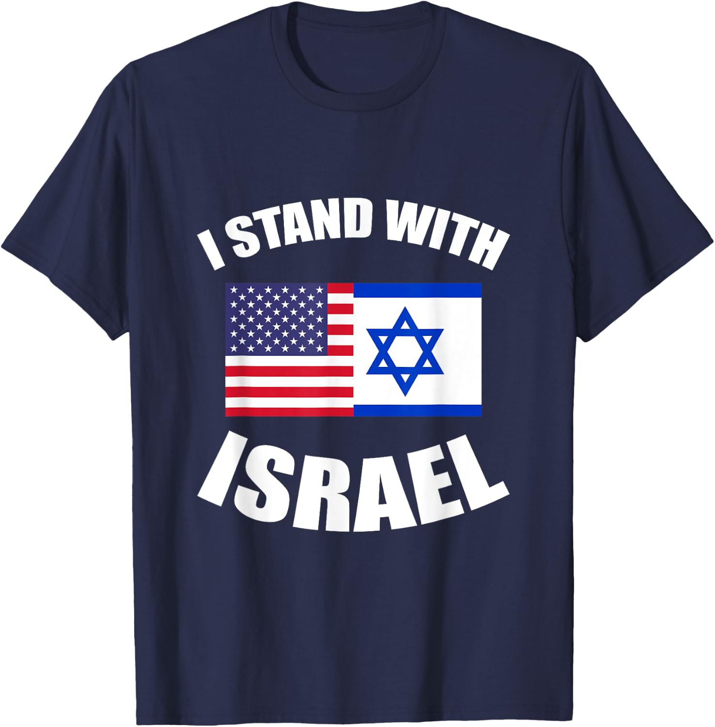 Israel Supporter American Flag Israeli Gift Israel T-Shirt - T-Shirt | Navy