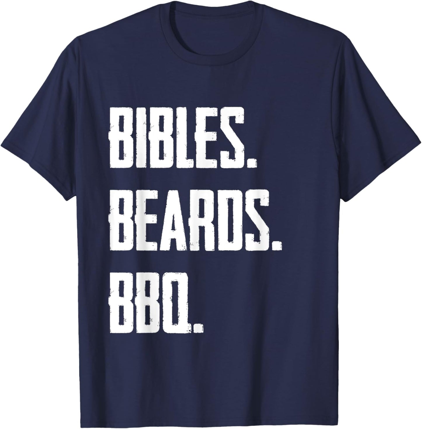 Funny Christianity Bibles Beards BBQ T-Shirt - T-Shirt | Navy