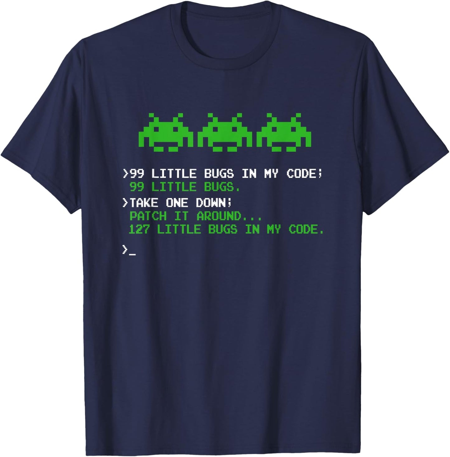 99 Small Bugs in Code Software Engineer Programmer T-Shirt - T-Shirt | Navy