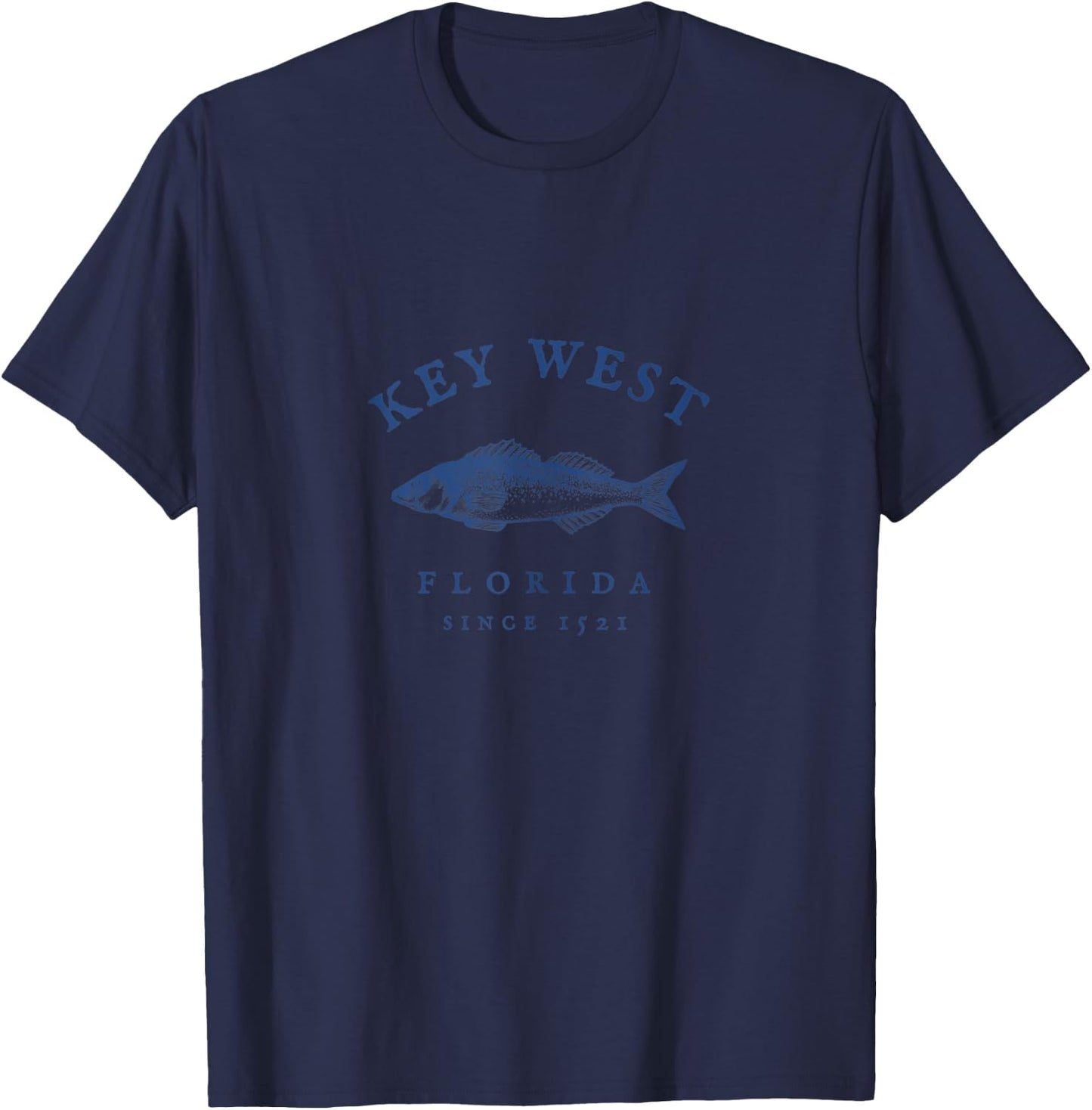 Key West Florida Vintage Fishing T-Shirt - T-Shirt | Navy