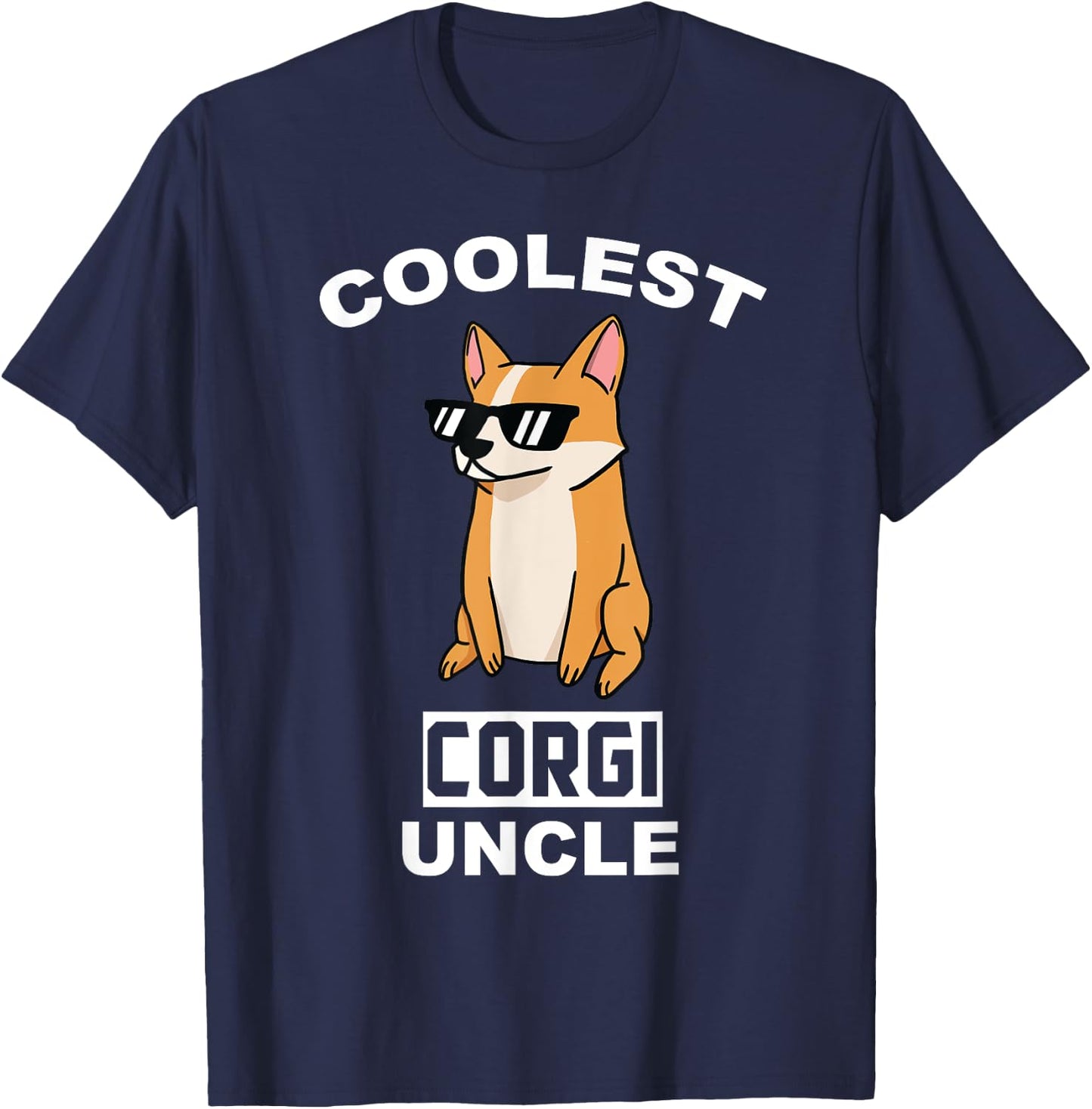 Coolest Corgi Uncle Funny Dog Men Women T-Shirt - T-Shirt | Navy