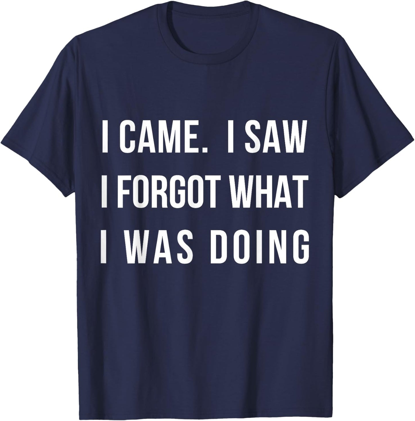 I Came I Saw I Forgot What I was Doing Sarcastic Small T-Shirt - T-Shirt | Navy