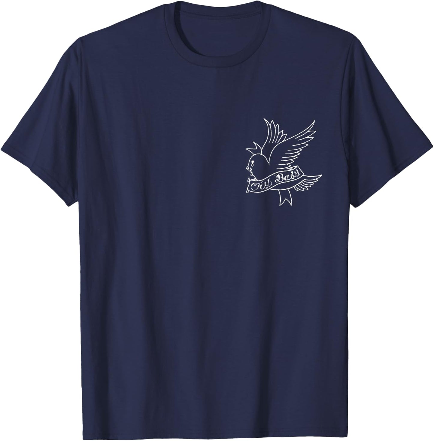 Cry Baby Aesthetic & Gifts Crybaby Bird - -Adults, Black, Small T-Shirt - T-Shirt | Navy