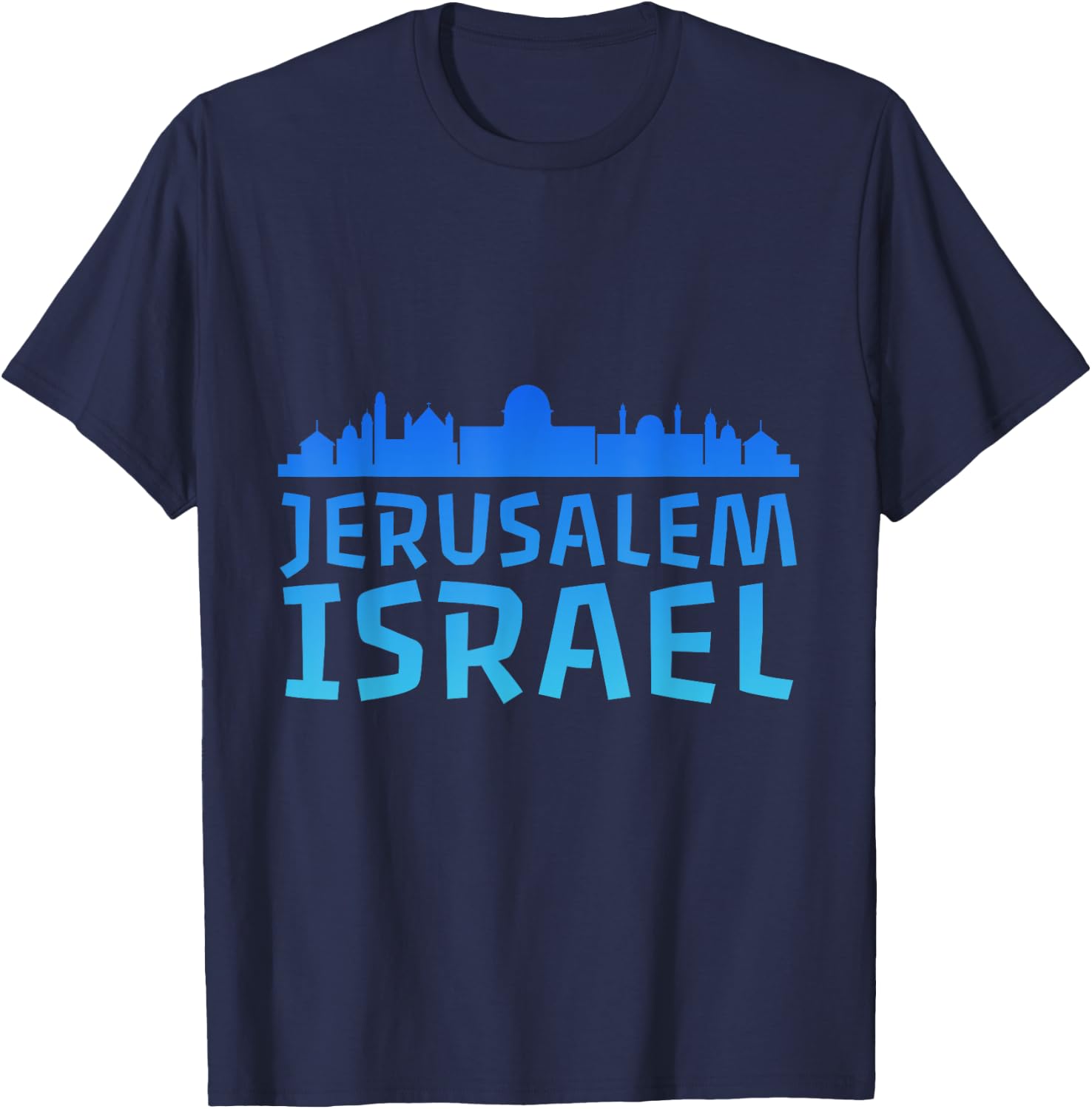 Jewish Jerusalem Design I Love Israel T-Shirt - T-Shirt | Navy