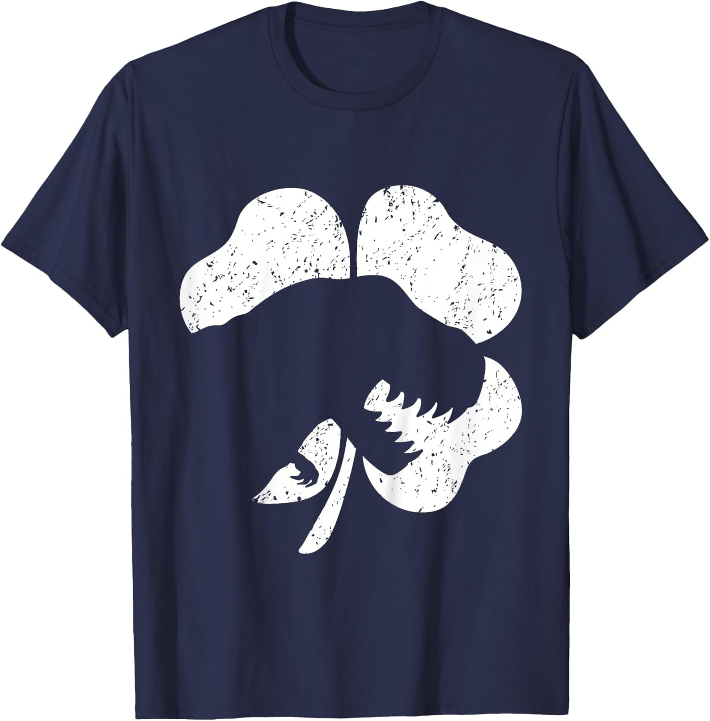 Kids St Patricks Day T-Rex Dinosaur Silhouette Clover Toddler Boy T-Shirt - T-Shirt | Navy