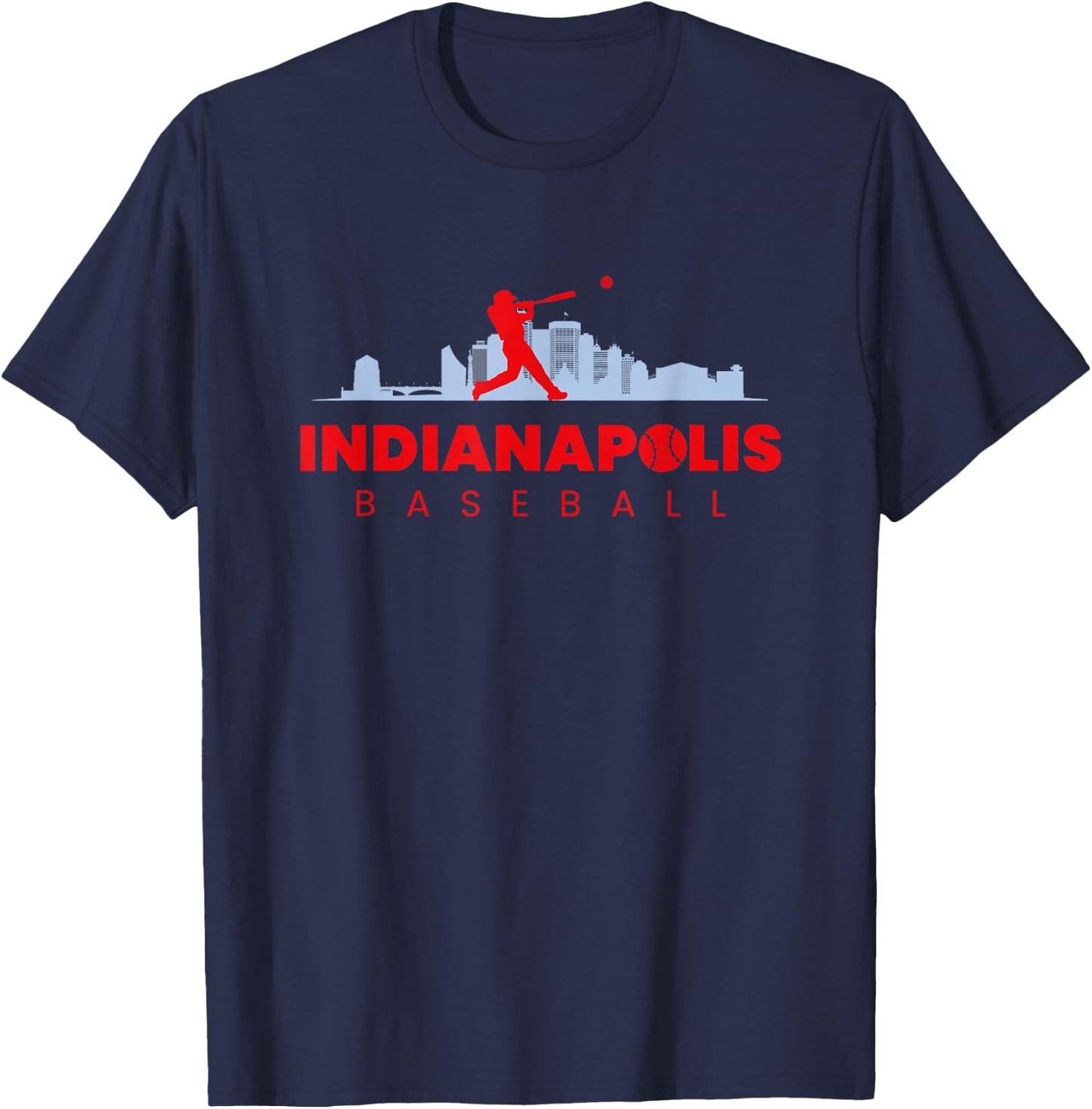 Indianapolis Baseball Vintage Minimal Retro Baseball Lover T-Shirt - T-Shirt | Navy