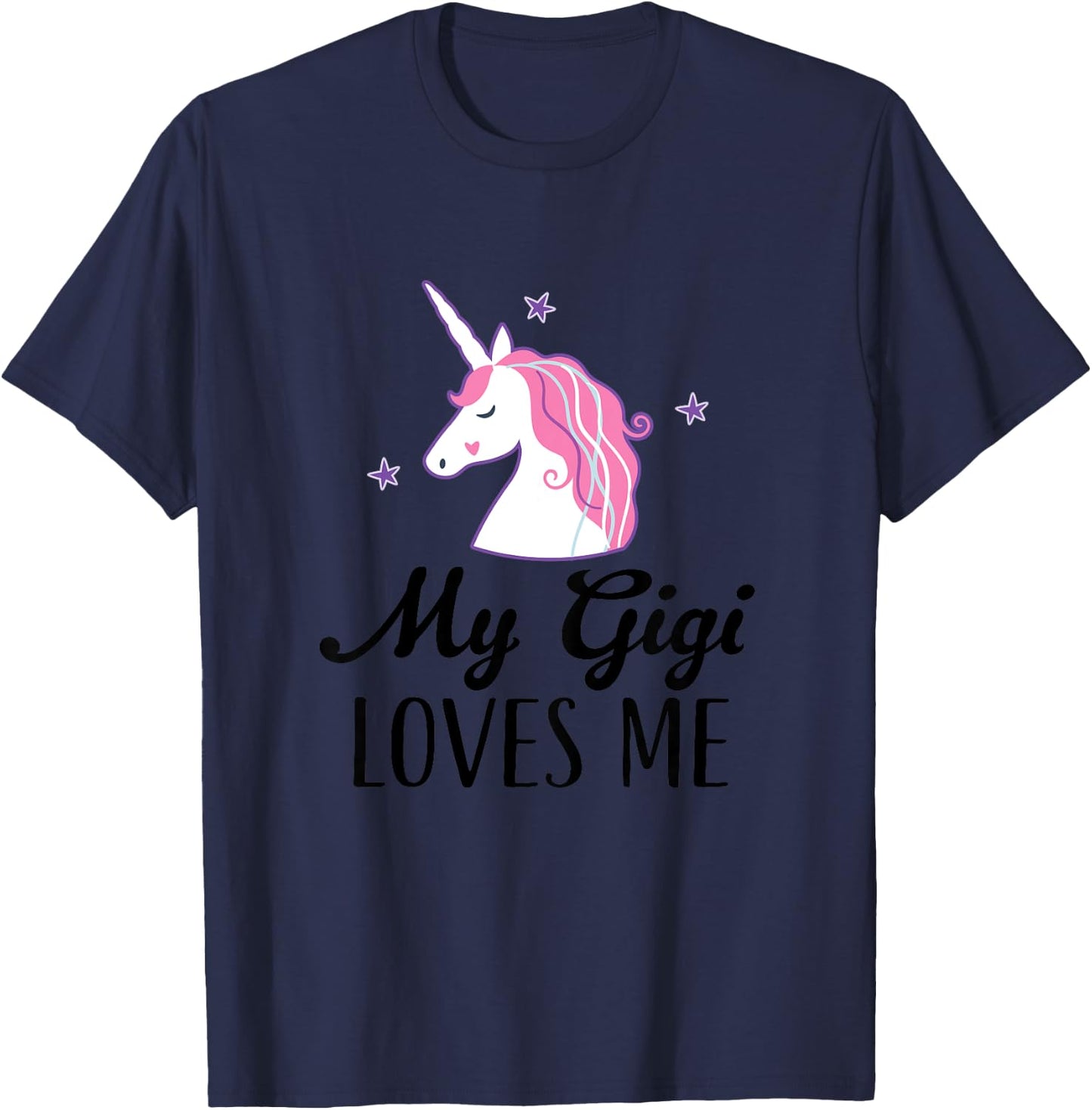 My Gigi Loves Me Girl Unicorn Granddaughter T-Shirt - T-Shirt | Navy