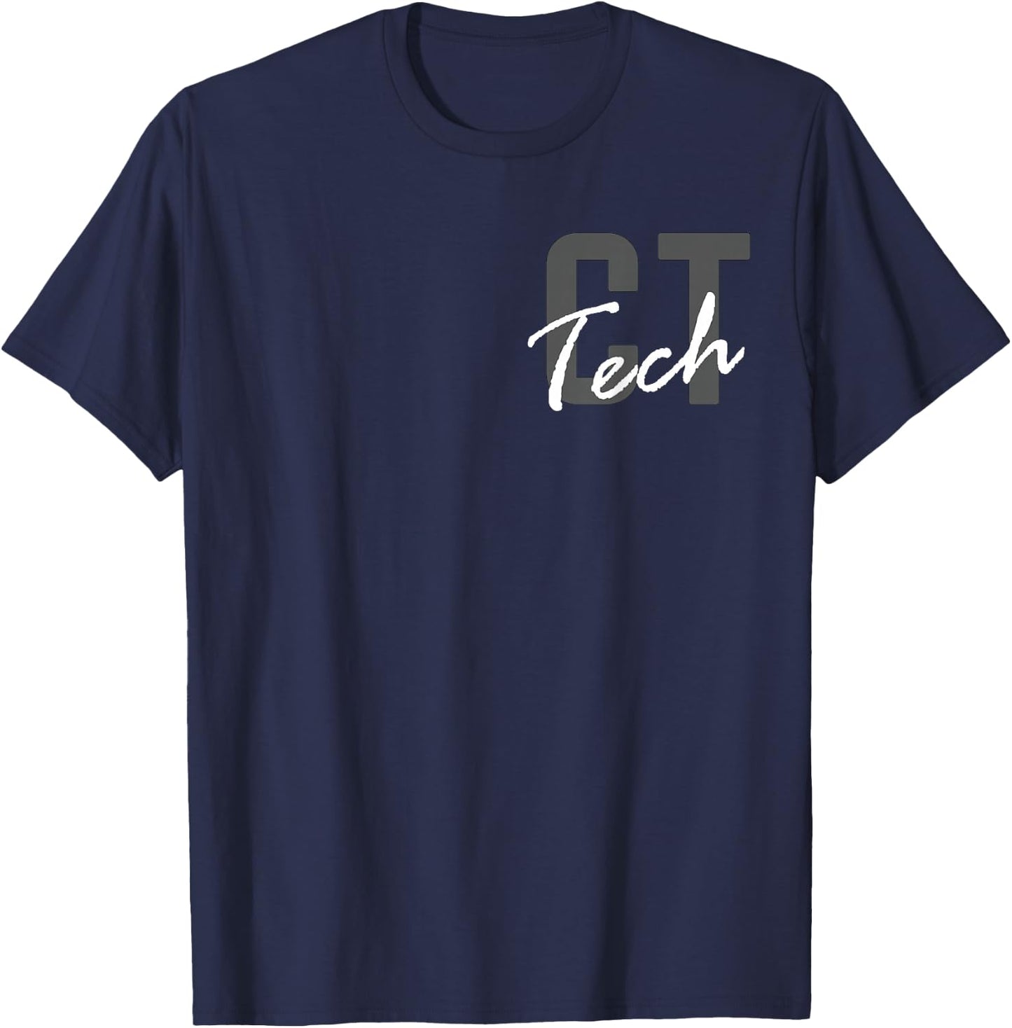CT Tech Radiology Department Technologist Front Back Design T-Shirt - T-Shirt | Navy