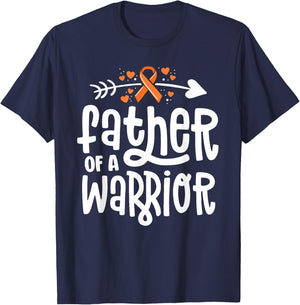 Father Of A Warrior Dad Family Leukemia Cancer Awareness T-Shirt - T-Shirt | Navy