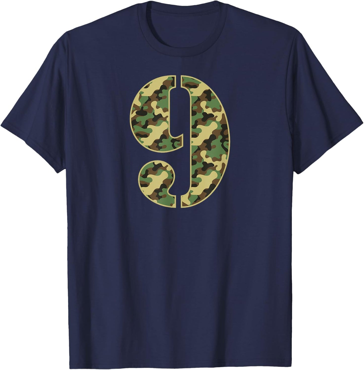 9th Birthday Gift Soldier 9 Year Old Military Themed Camo T-Shirt - T-Shirt | Navy