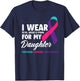 I Wear Teal Blue & Pink For My Daughter Thyroid Cancer T-Shirt - T-Shirt | Navy