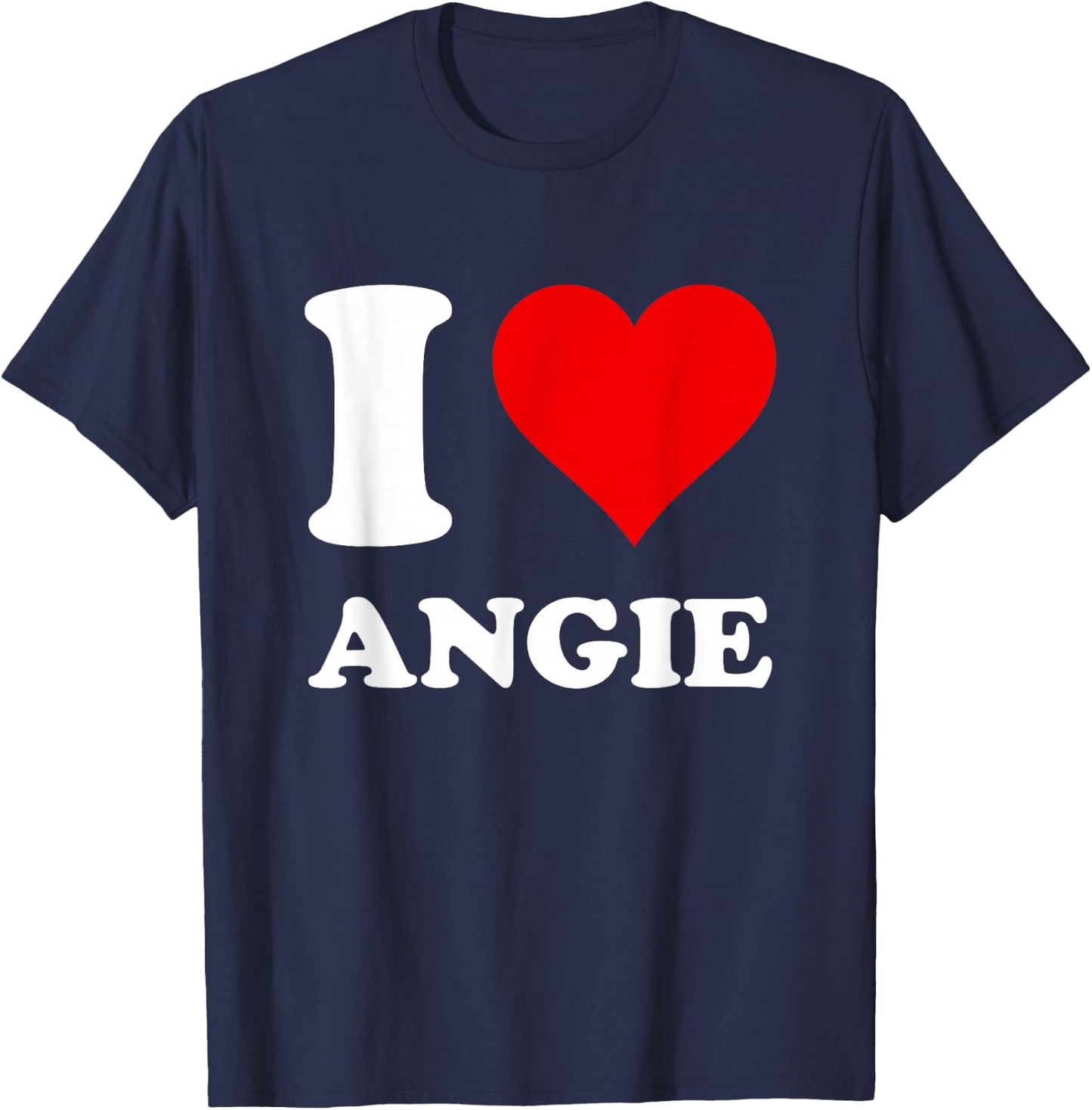 Red Heart I Love Angie T-Shirt - T-Shirt | Navy