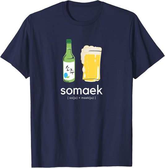 Somaek Soju Maekju KDrama Kpop Korean T-Shirt - T-Shirt | Navy