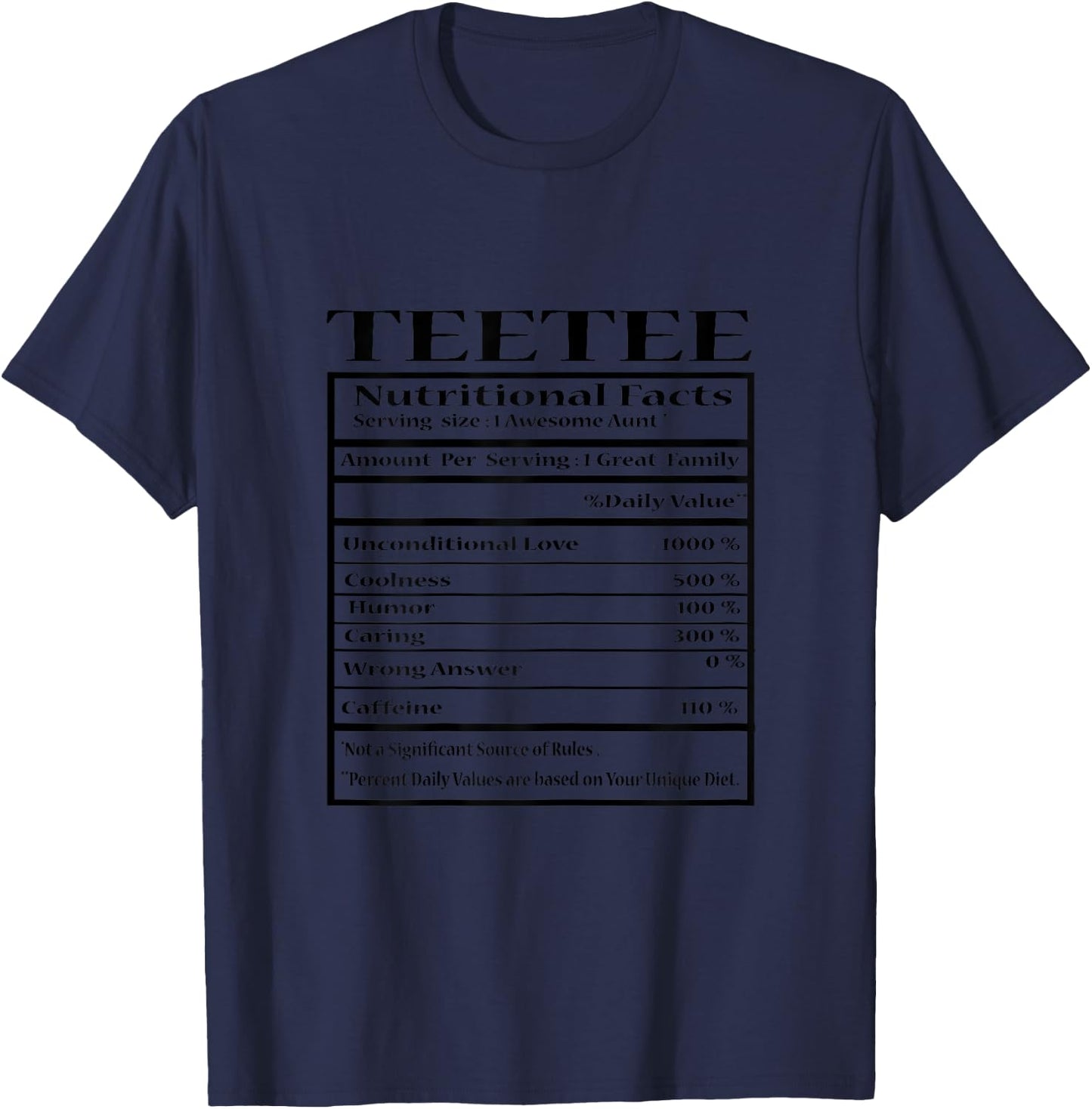 Teetee Gift Funny Nutrition Facts for Fathers Day T-Shirt - T-Shirt | Navy
