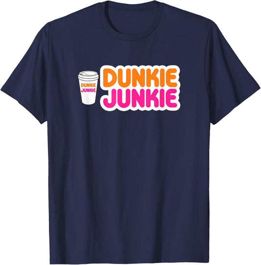 Funny Dunkie Junkie Coffee Love Funny Coffee Saying T-Shirt - T-Shirt | Navy