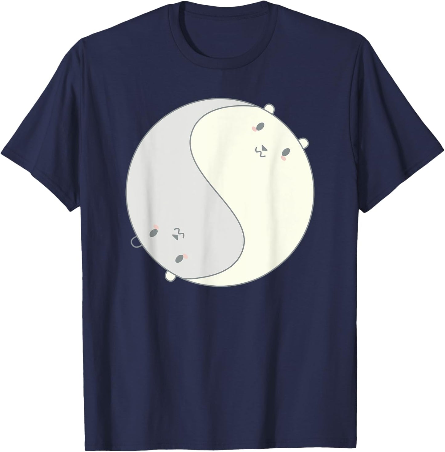 Cool Anime Polar Bears Chibi Kawai Manga Ying Yang Zen T-Shirt - T-Shirt | Navy