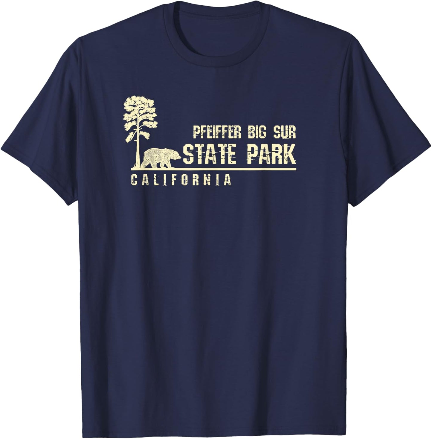 California Souvenir Gift Pfeiffer Big Sur State Park T-Shirt - T-Shirt | Navy