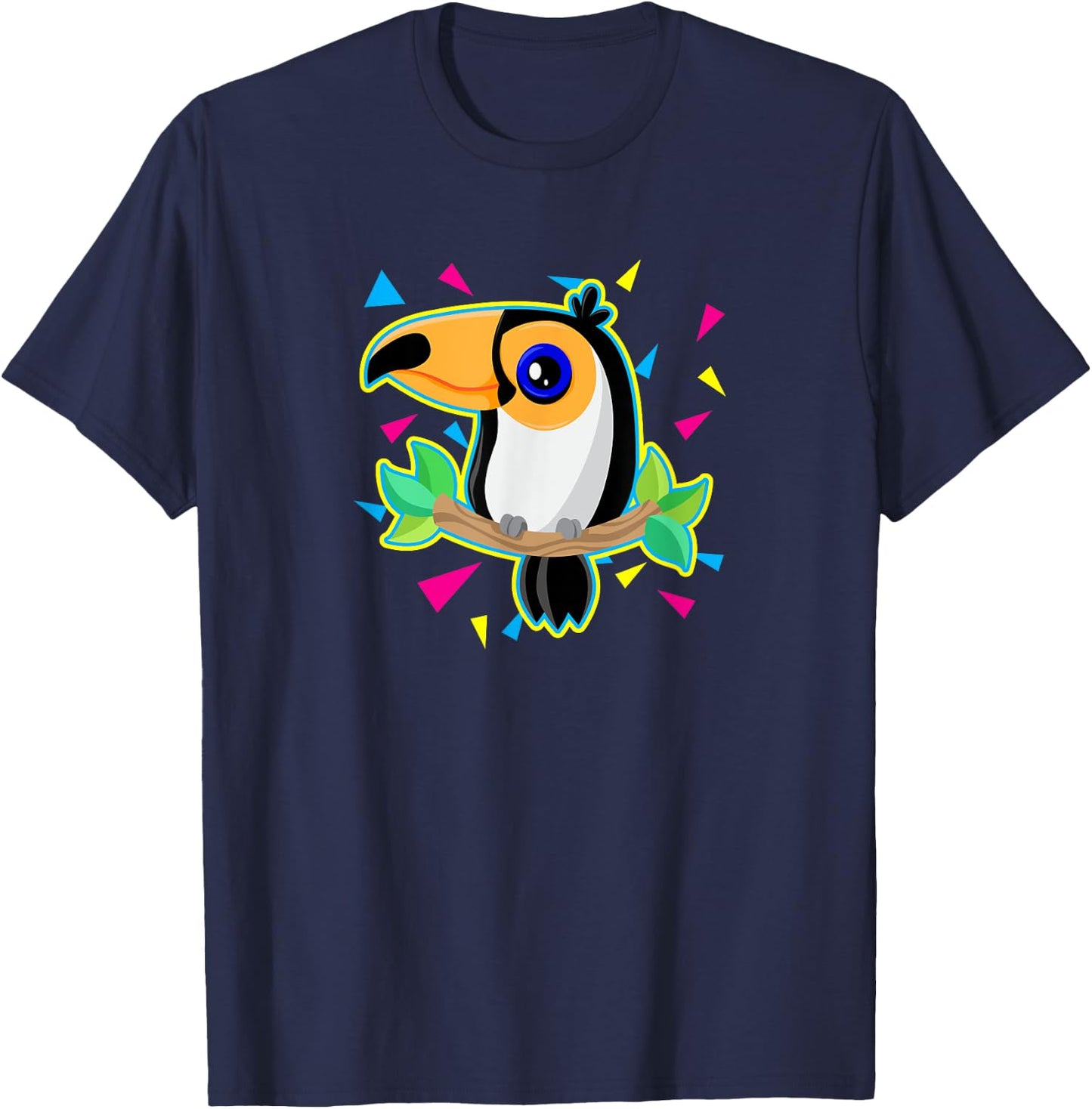 Tropical Toucan Shirt 80s Style Tucan Bird Lover Gifts T-Shirt - T-Shirt | Navy