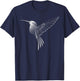 Hummingbird Dot Line Art Bird Portrait Sketch - Hummingbird T-Shirt - T-Shirt | Navy