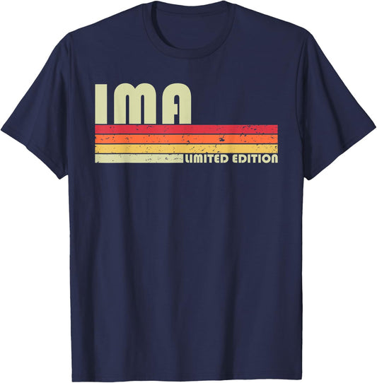 IMA Name Personalized Retro Vintage 80s 90s Birthday T-Shirt - T-Shirt | Navy