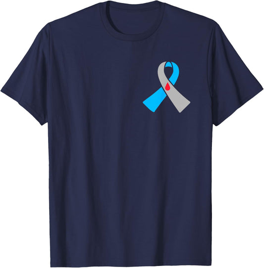 Type 1 Diabetes Awareness Ribbon Badge T-Shirt - T-Shirt | Navy