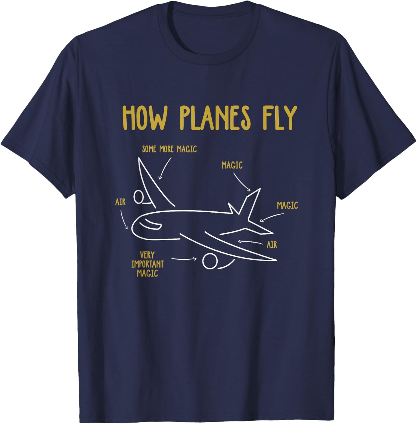 Funny Aeronautical Engineering How Planes Fly T-Shirt - T-Shirt | Navy