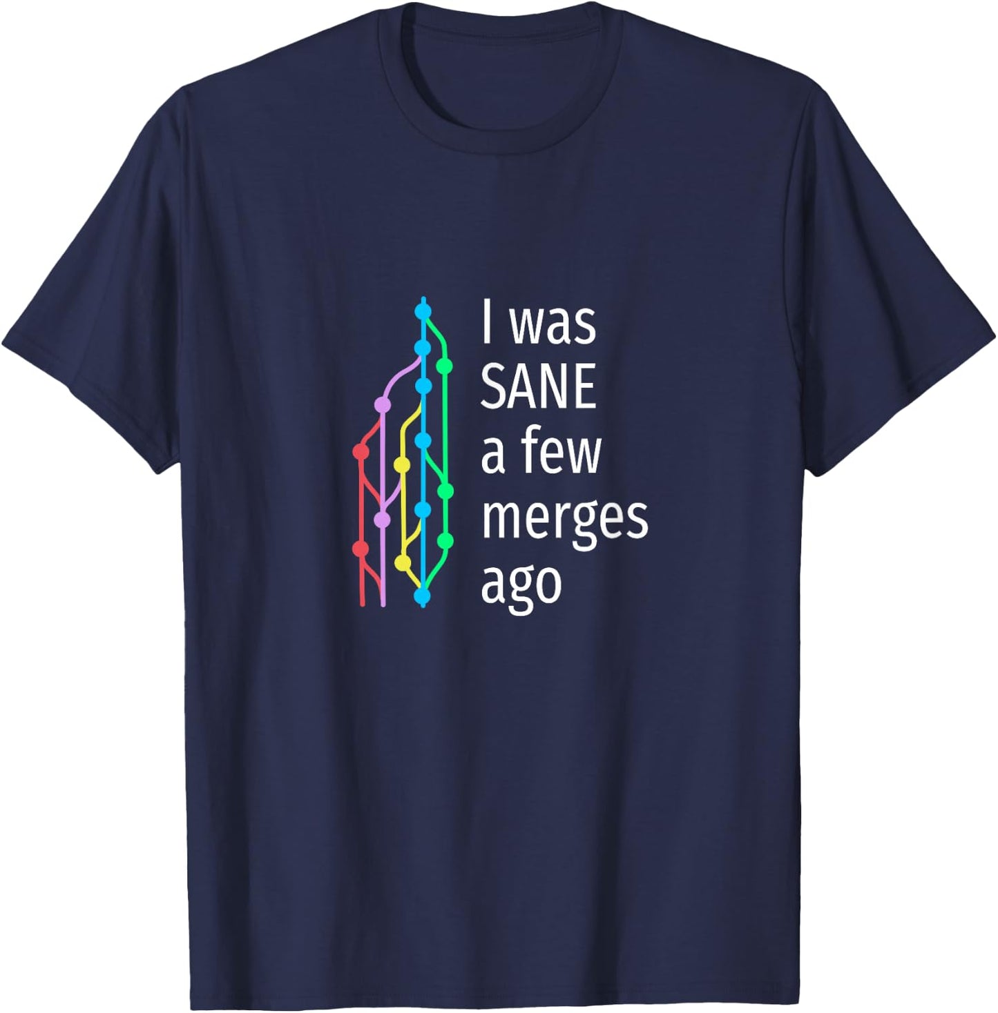 I was sane a few merges ago - funny git design for coder T-Shirt - T-Shirt | Navy