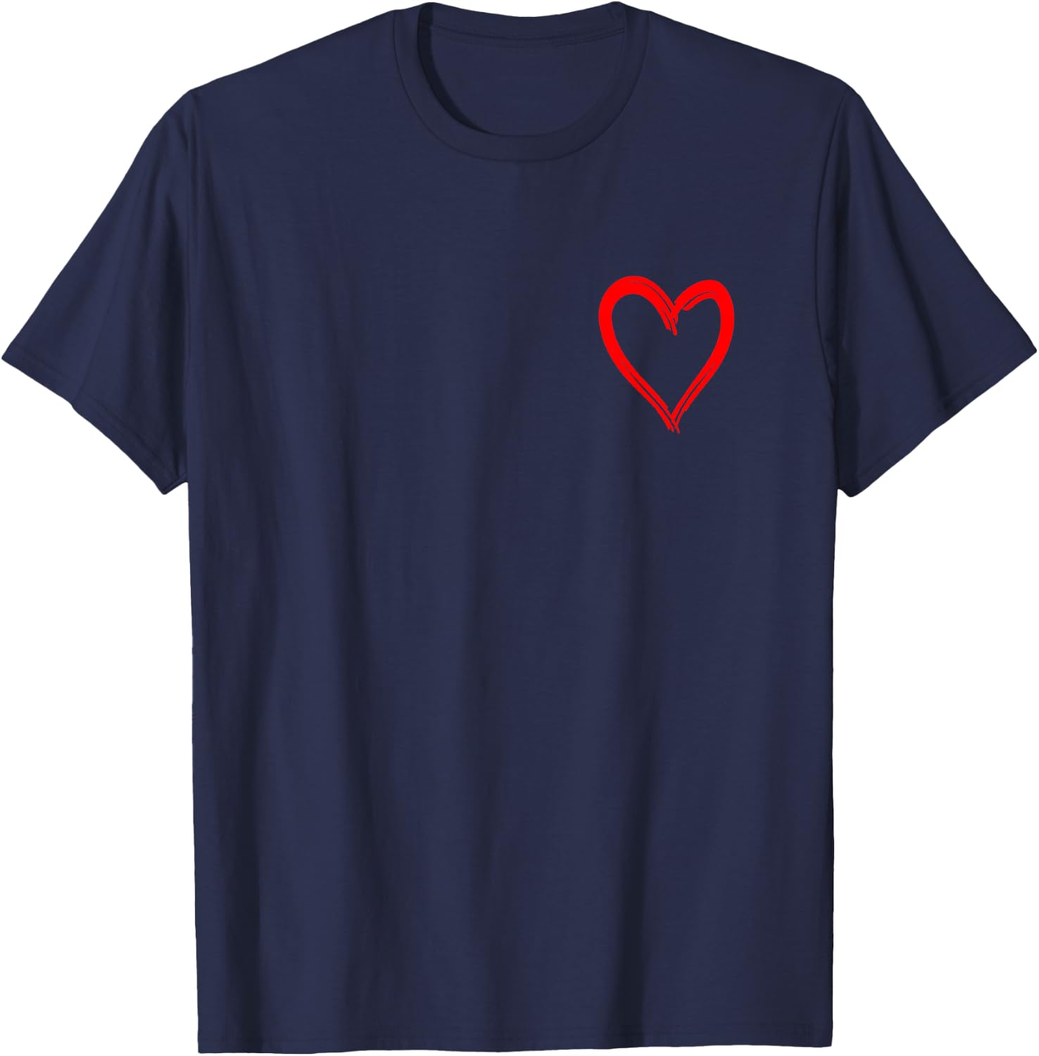 Red Heart Funny Cute Design T-Shirt - T-Shirt | Navy