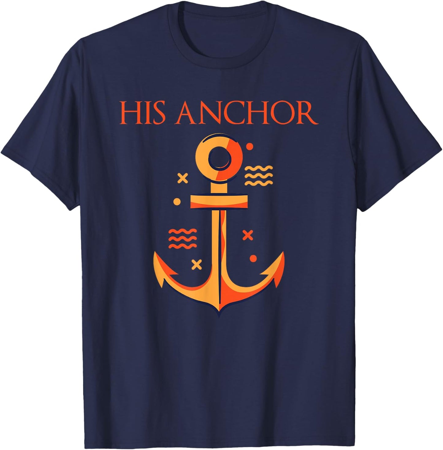 Funny Cruise Boating Her Captain His Anchor Matching Couple T-Shirt - T-Shirt | Navy