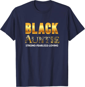 Black Auntie Aunt Afro American Centric Sister Birthday T-Shirt - T-Shirt | Navy