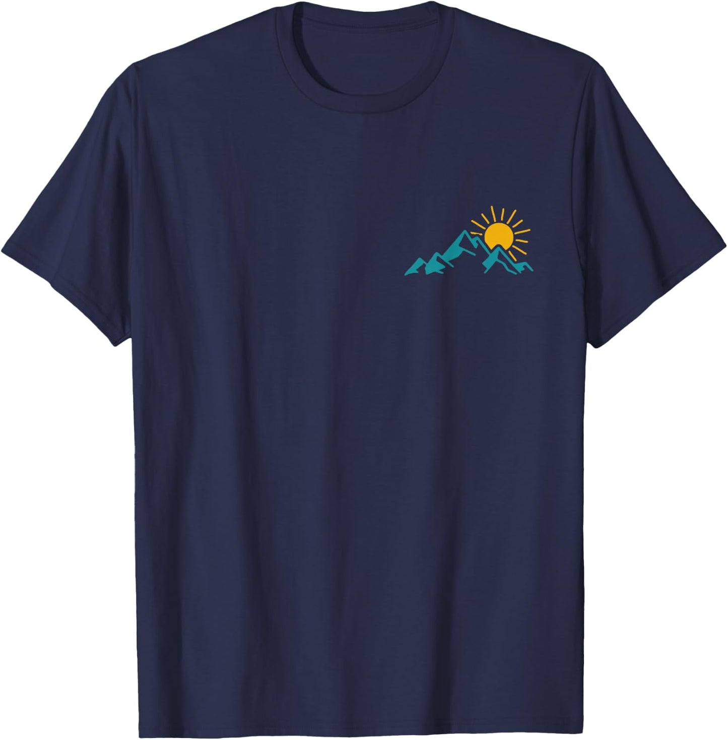 Wir Lieben Berge - Black Mountain - Adults, Outdoor Enthusiasts - - Short Sleeve - Small - - Modern Vintage - Hiking, Camping, Climbing T-Shirt - T-Shirt | Navy