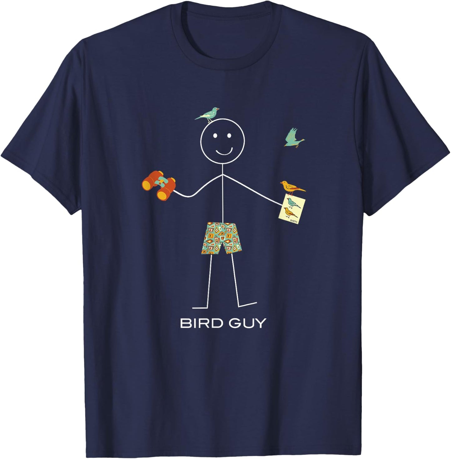 Whyitsme Design Men's Birding , Black, Small T-Shirt - T-Shirt | Navy