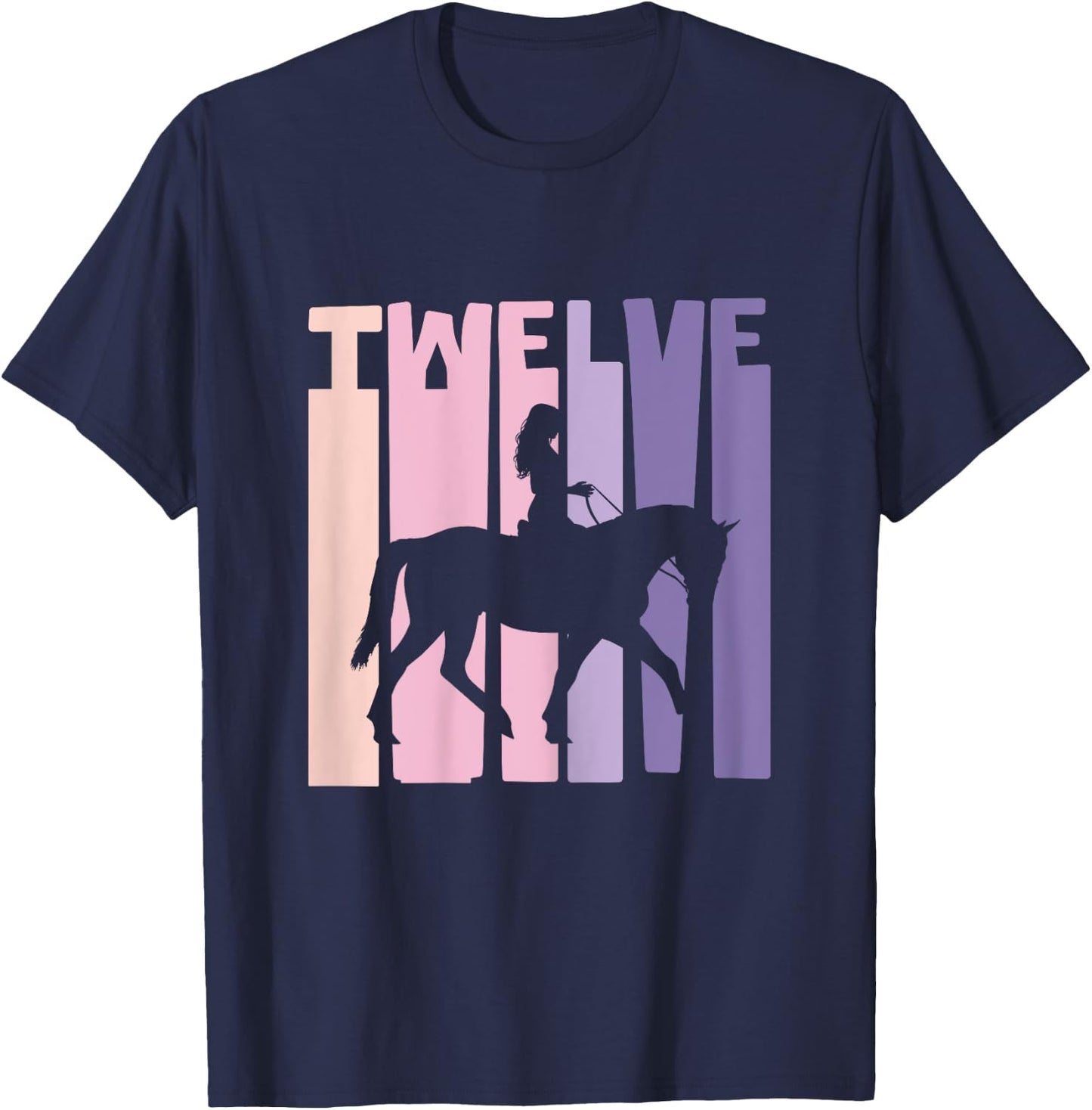 12th Birthday Gift Horse Rider Fan 12 Years Girls T-Shirt - T-Shirt | Navy