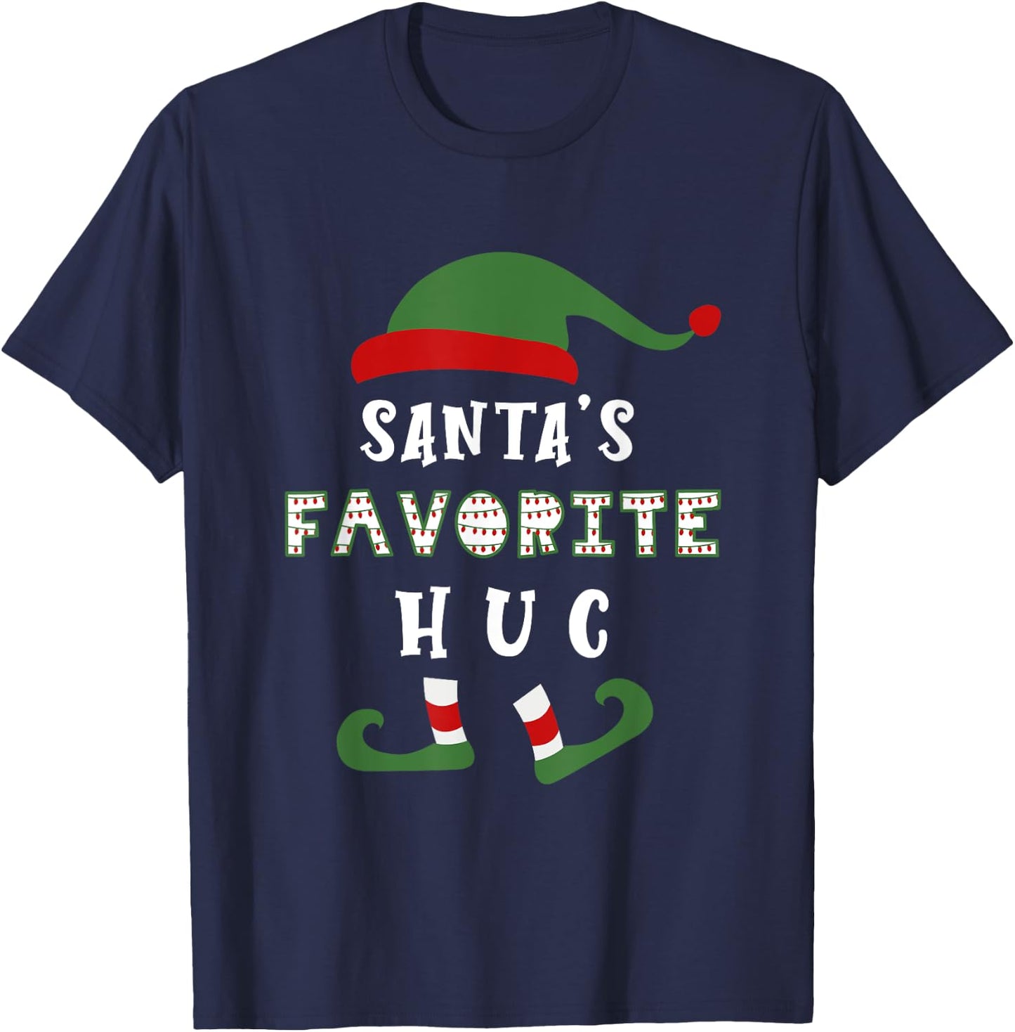 Santa's Favorite Health Unit Coordinator HUC Healthcare Elf T-Shirt - T-Shirt | Navy