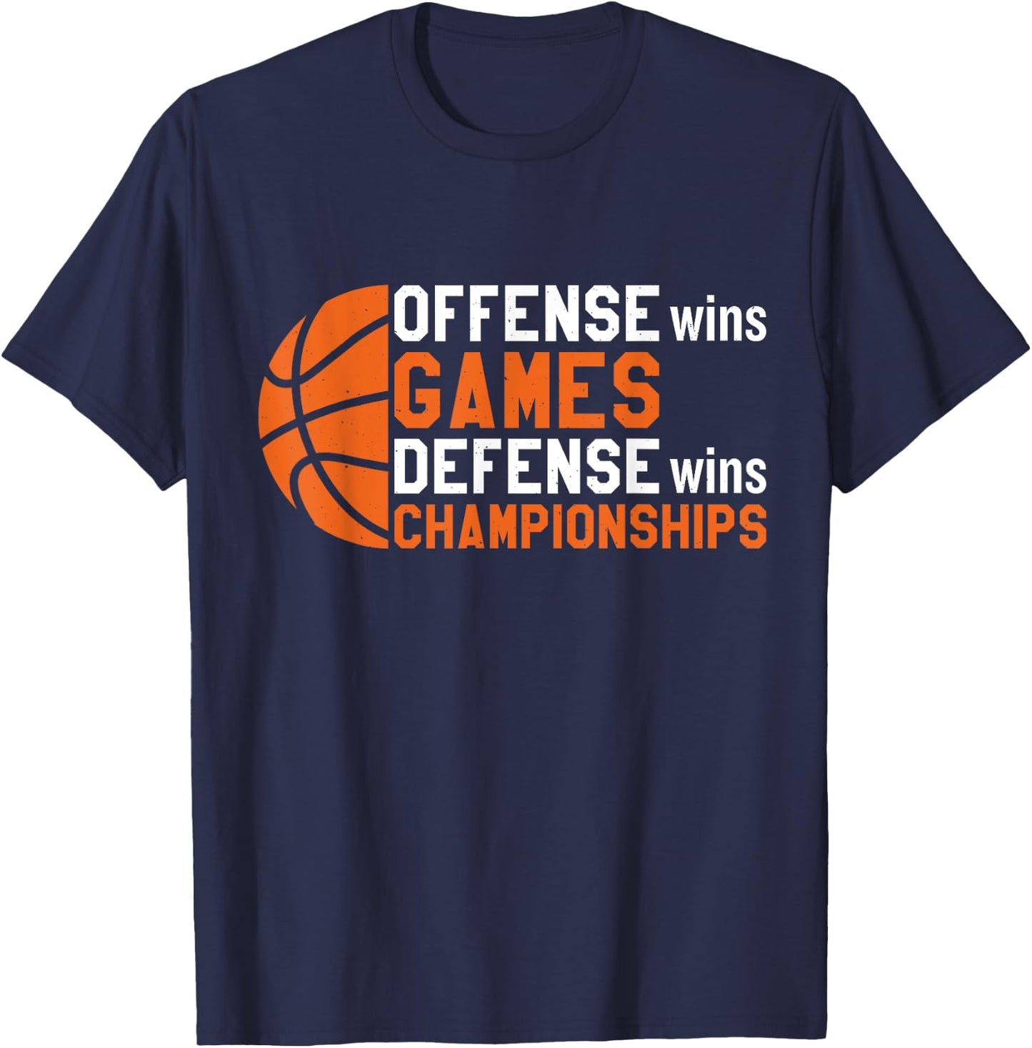 Offense Wins Games Defense Wins Championships T-Shirt - T-Shirt | Navy