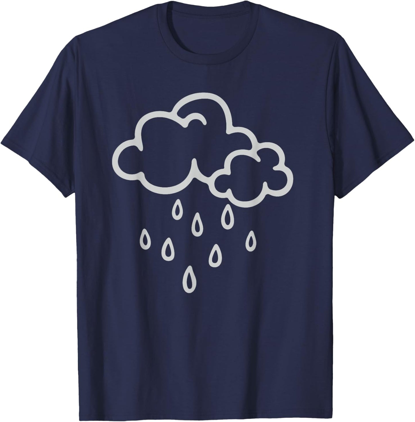 Rainy Weather Downpour Thunderstorm Rain Cloud T-Shirt - T-Shirt | Navy