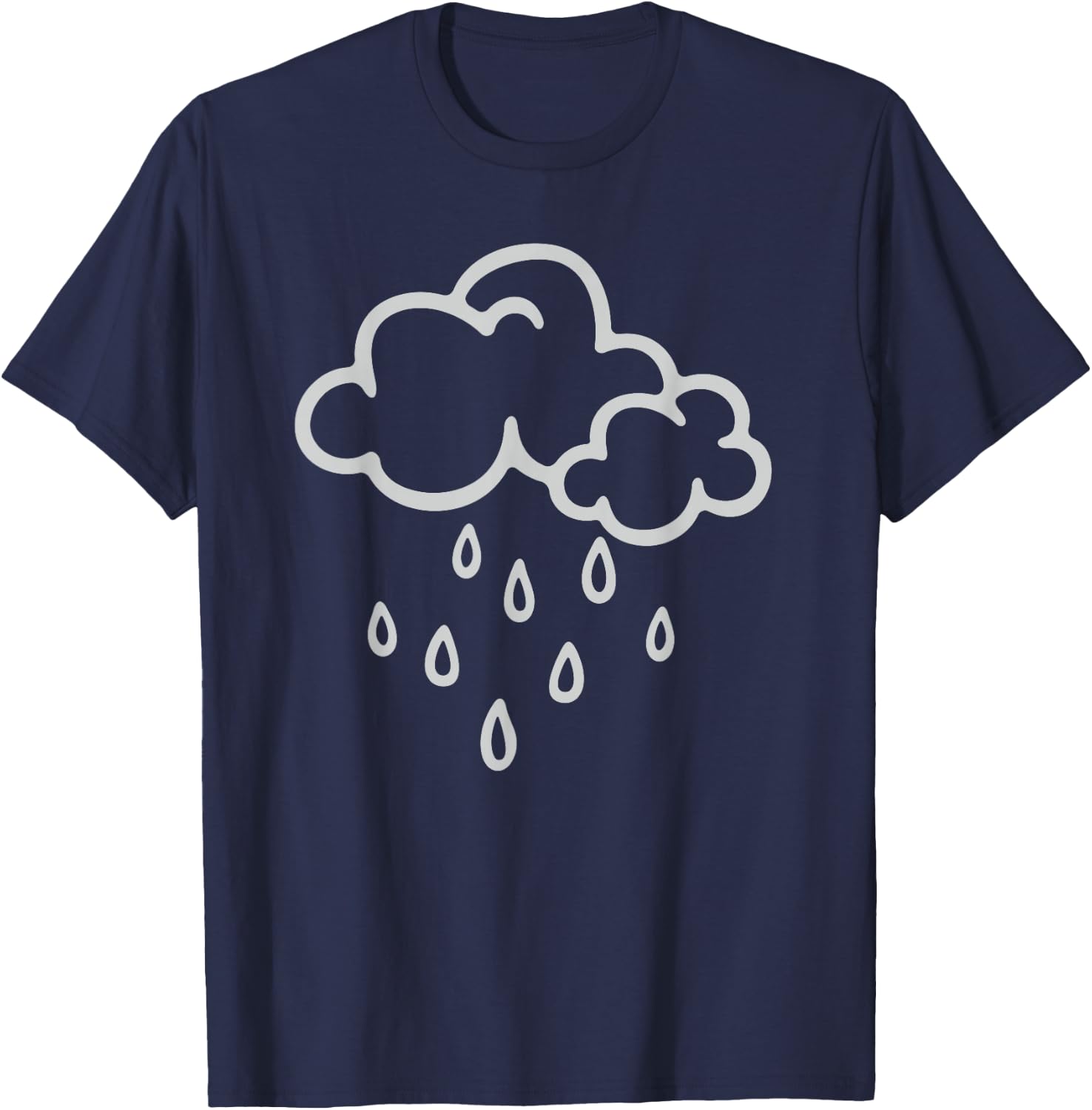 Rainy Weather Downpour Thunderstorm Rain Cloud T-Shirt - T-Shirt | Navy