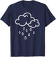 Rainy Weather Downpour Thunderstorm Rain Cloud T-Shirt - T-Shirt | Navy