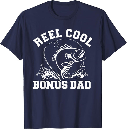 Reel cool fishing bonus dad T-Shirt - T-Shirt | Navy