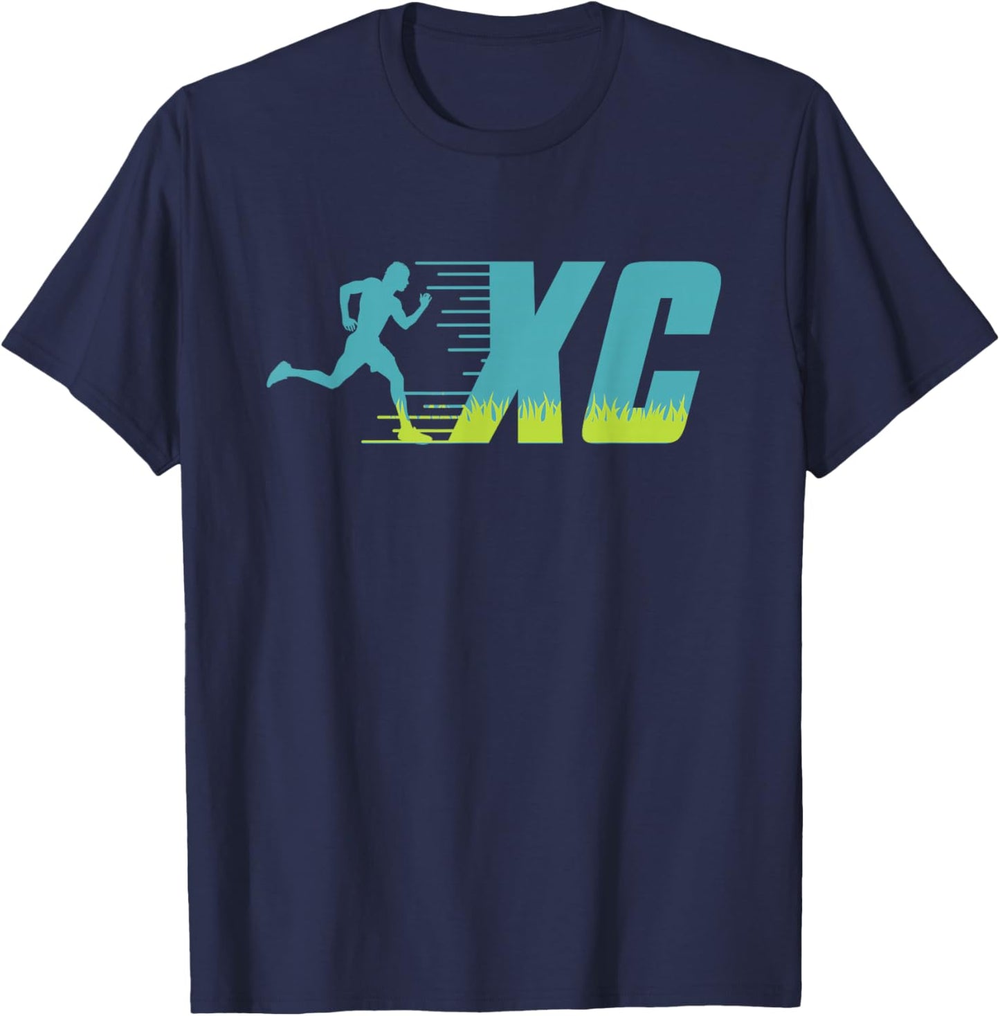 XC Cross Country Running Graphics T-Shirt - T-Shirt | Navy