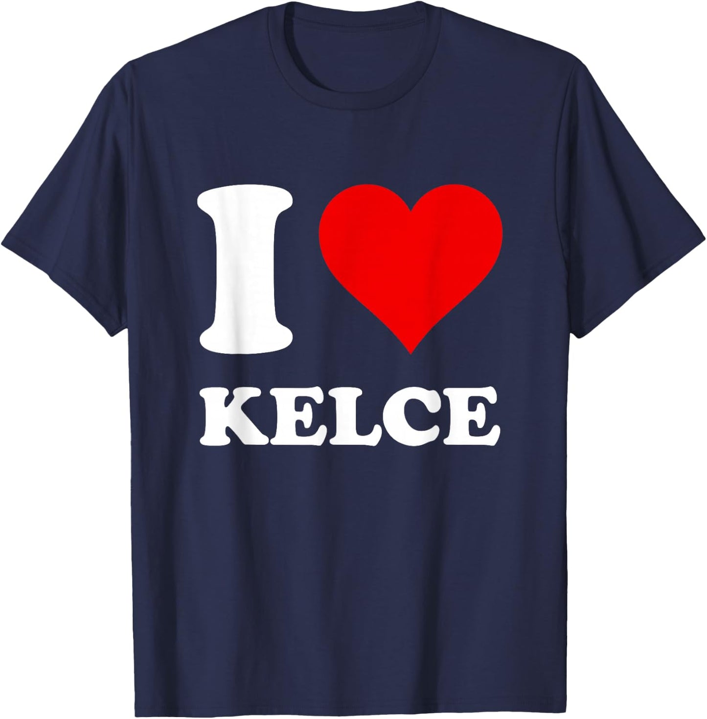 Red Heart I Love Kelce T-Shirt - T-Shirt | Navy