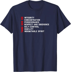 Tang Soo Do Martial Arts 7 Tenets T-Shirt - T-Shirt | Navy