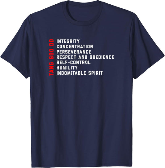 Tang Soo Do Martial Arts 7 Tenets T-Shirt - T-Shirt | Navy