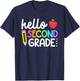 Hello Second Grade Team 2nd Grade Back to School Teacher Kid T-Shirt - T-Shirt | Navy