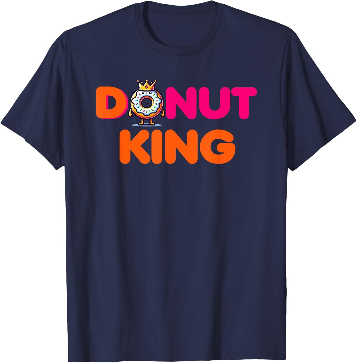 Funny Doughnut King T-Shirt - T-Shirt | Navy