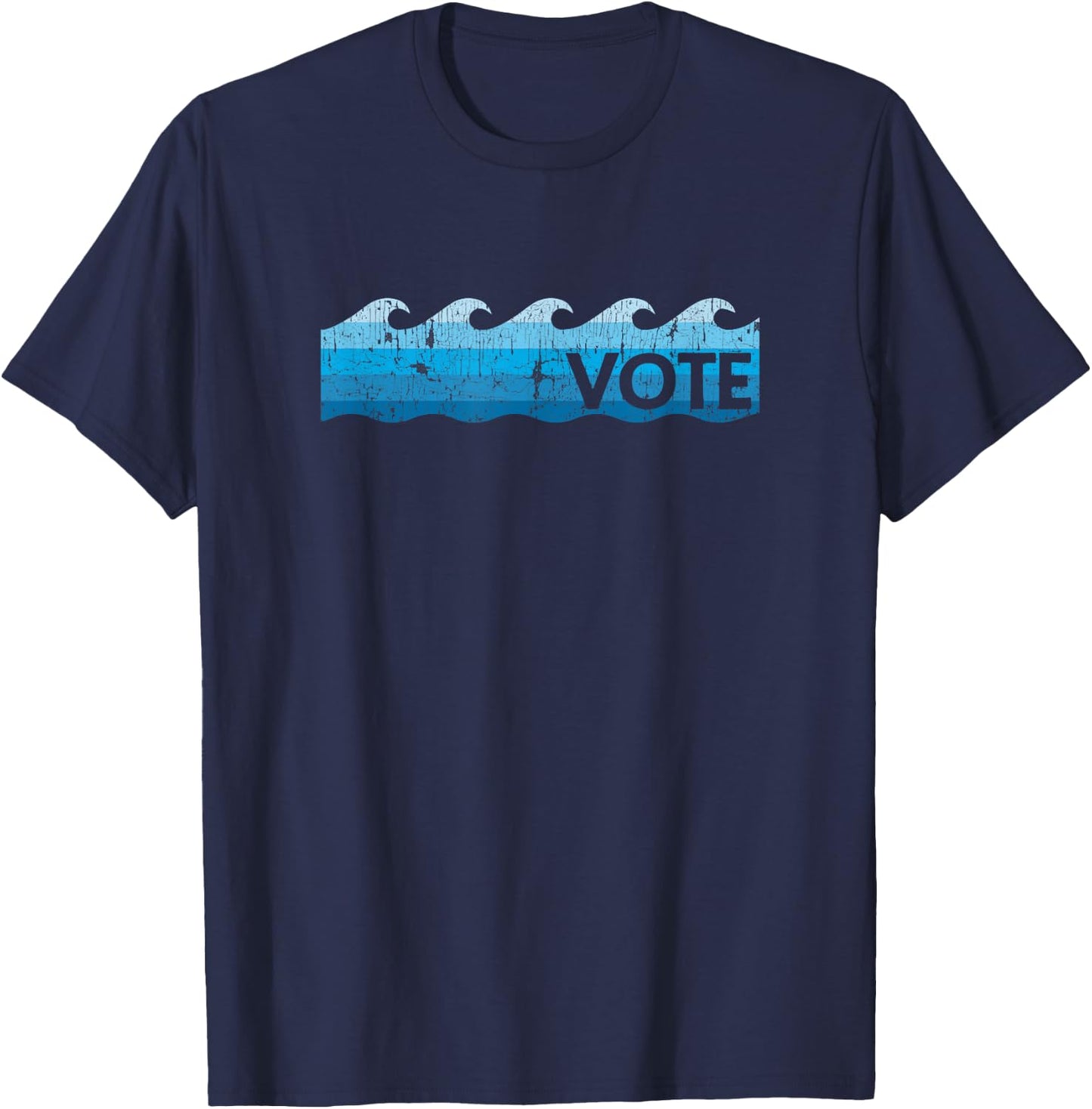 Vote Blue Wave Democratic Patriot Voter T-Shirt - T-Shirt | Navy
