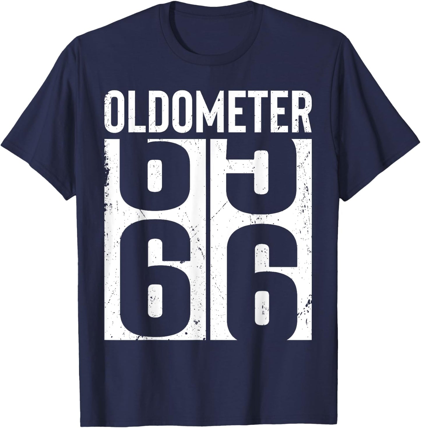 Funny 66 Years Old 66th Birthday Odometer Oldometer Gift Men T-Shirt - T-Shirt | Navy