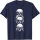 Hear See Speak No Evil Halloween Skull Skeleton Bones Gothic T-Shirt - T-Shirt | Navy